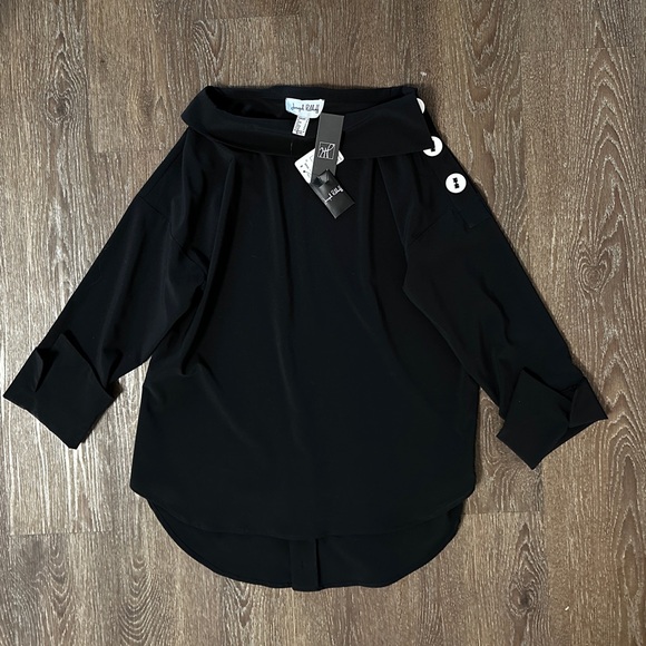 Joseph Ribkoff Shirt
Womens size 8 Black Tunic Neutral Artsy
Lagenlook NWT - Picture 3 of 10